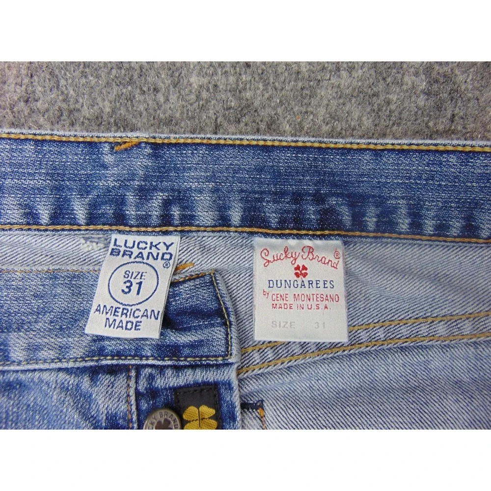 Lucky Brand Dungarees Jeans Mens 31x32 Blue USA Made Heritage FLAW
